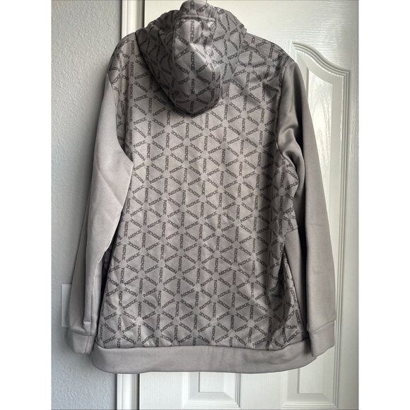 Nike Men's Beige Thermo Sz XL ALL Over Print Training Hoodie Pocket Sweatshirt - Picture 5 of 7